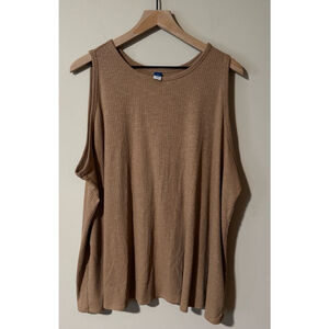 Mocha Ribbed Swing Tank Top – Soft Knit, Relaxed Fit
